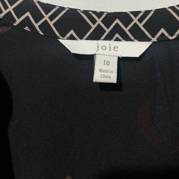 New Joie Morley Maxi Dress 100% Silk Boho Size 10 Caviar Mixed Media - Picture 6 of 7